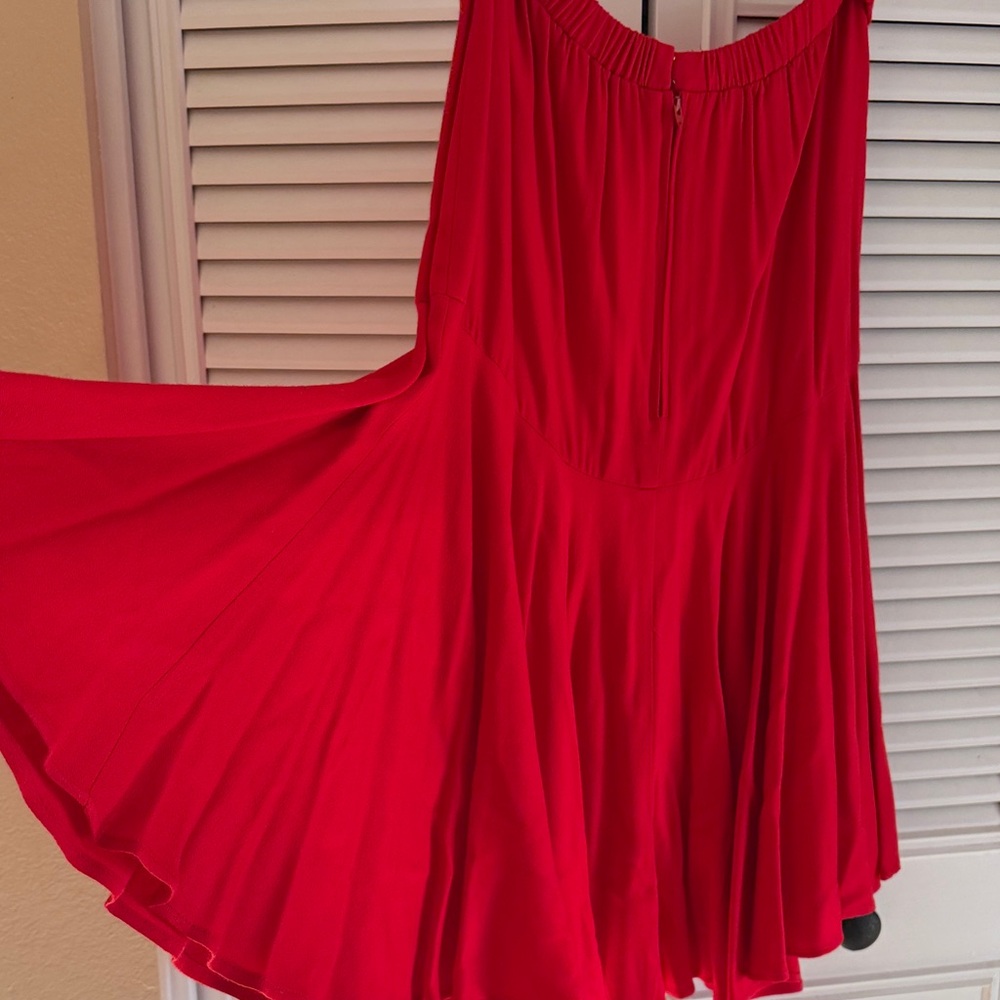 Ballroom dancing hot red expanding skirt 6 zipper close 
 Flattering& flowing